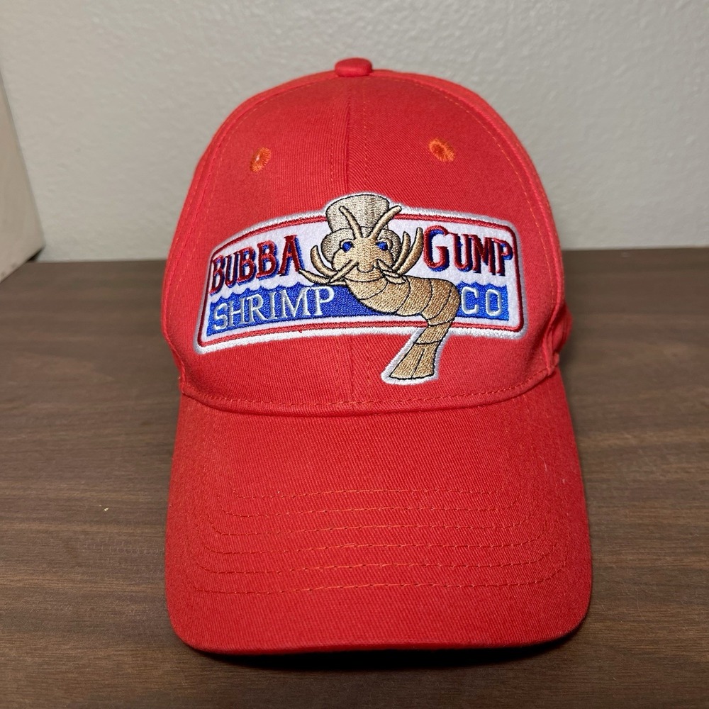 NWOT Bubba Gump Shrimp Co. Embroidered Hat Cap Forrest Gump Adjustable‎ Red